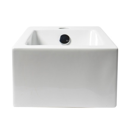 Alfi Brand ALFI brand ABC116 White 20" Small Rectangular Wall Mounted Ceramic Sink with Faucet Hole ABC116